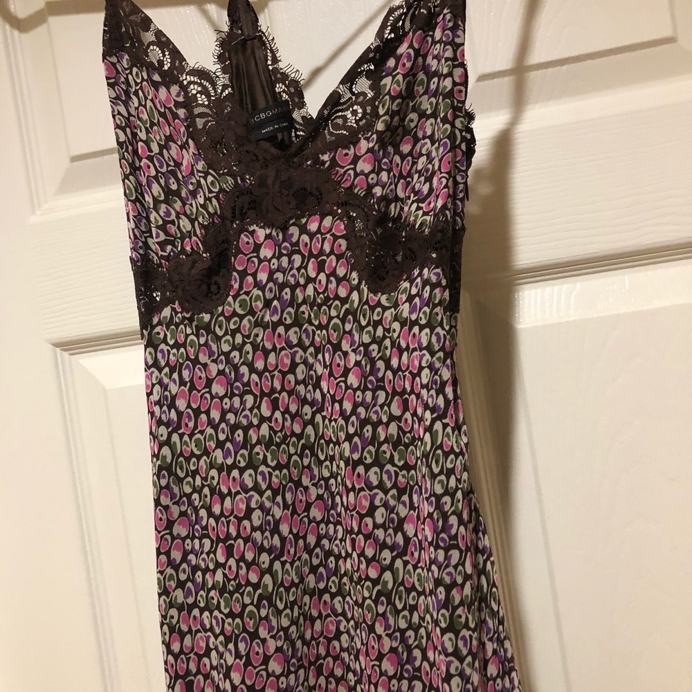 BCBG floral slip dress